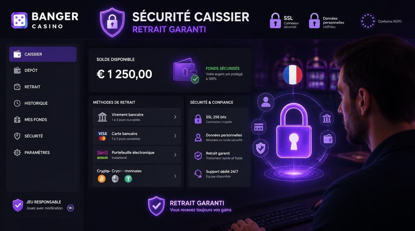 Visuel d’une interface de caissier sécurisée, avec cadenas, SSL et méthodes de paiement claires